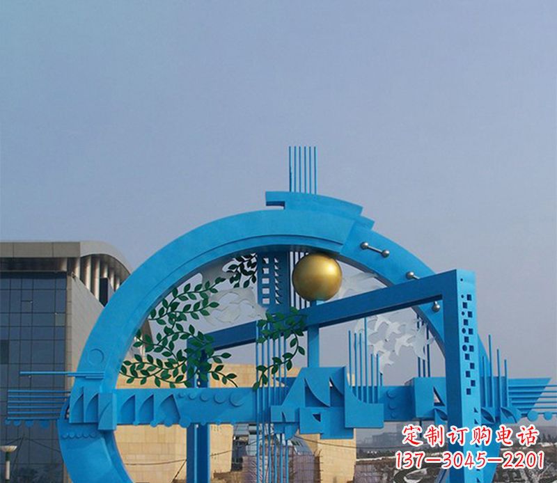 日照不锈钢拱桥雕塑美丽的艺术品