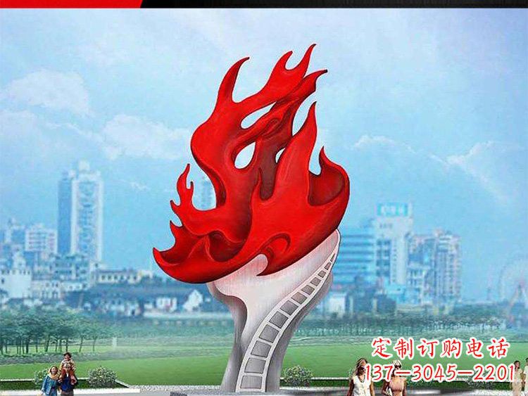 日照不锈钢火炬雕塑——激发民族自信的象征