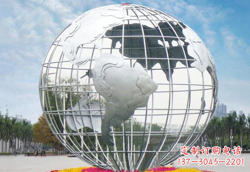 日照不锈钢地球雕塑象征着和平与友谊