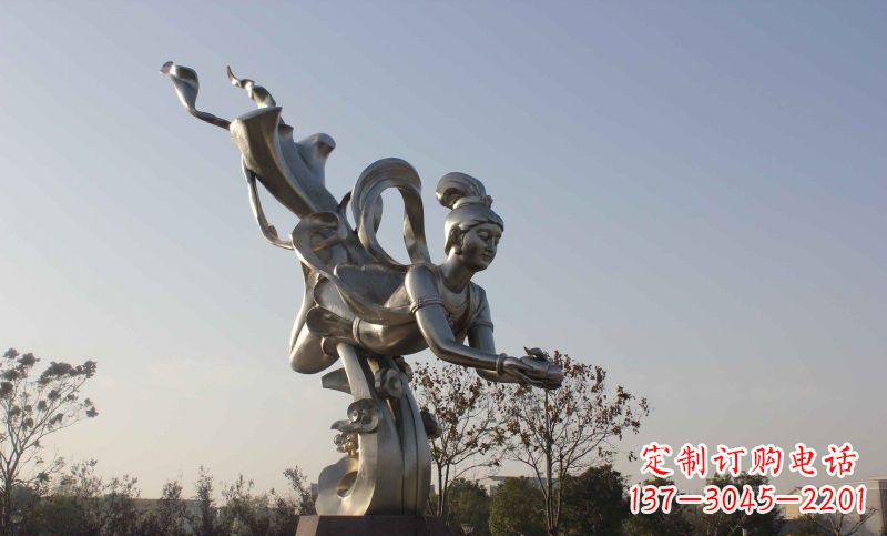 日照不锈钢蟠桃仙女雕塑美丽的传说