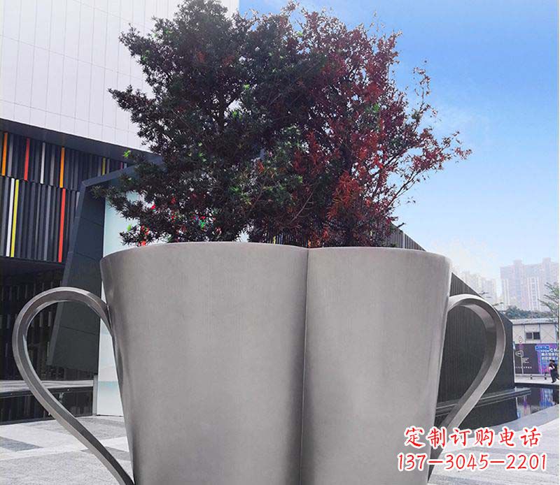日照不锈钢花盆雕塑美观耐用