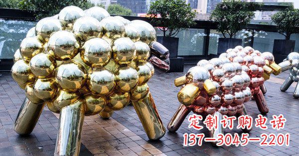 日照不锈钢动物雕塑肖恩的小羊