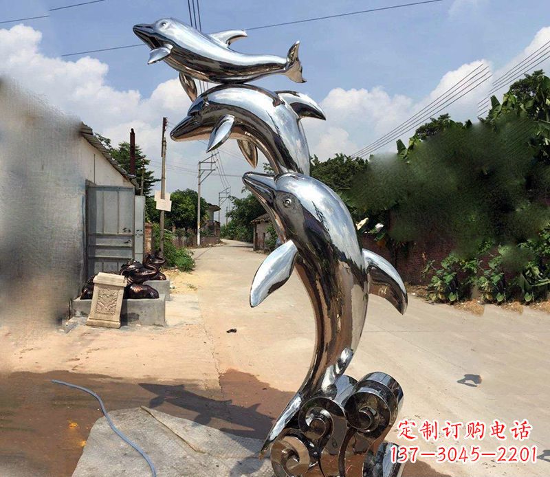 日照不锈钢海豚雕塑艺术的浪漫