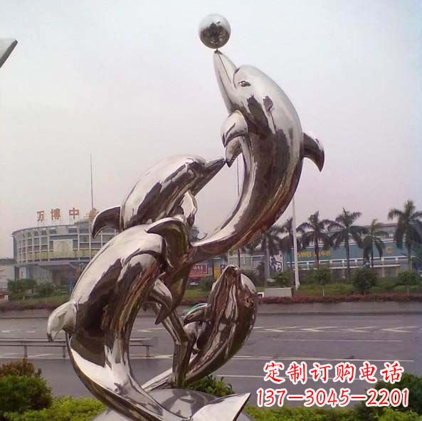 日照不锈钢海豚雕塑艺术之美