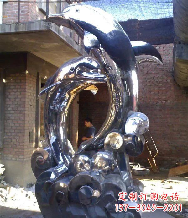 日照不锈钢海豚美观动态的雕塑