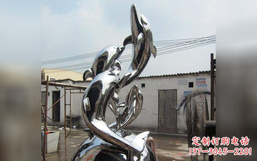 日照海豚之美——不锈钢海豚雕塑