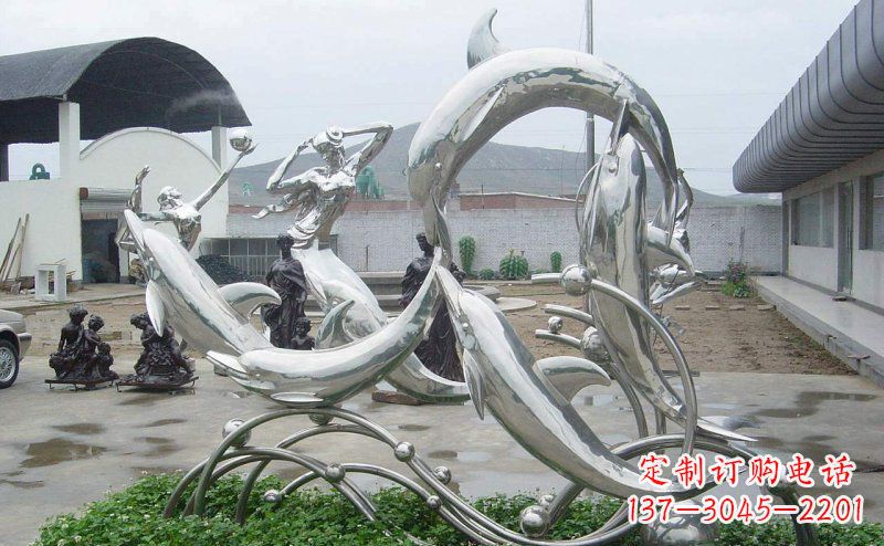 日照不锈钢海豚的灵动嬉戏