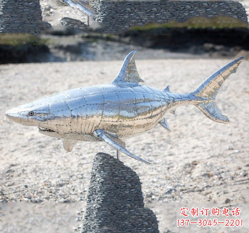 日照不锈钢海洋公园鲨鱼雕塑