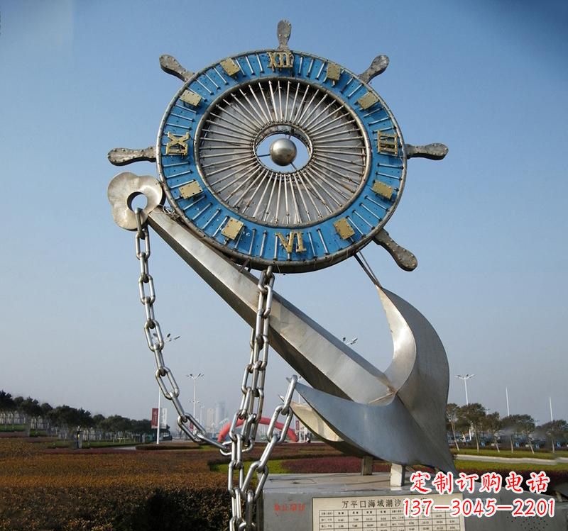 日照不锈钢海洋船舵雕塑海洋之美的象征