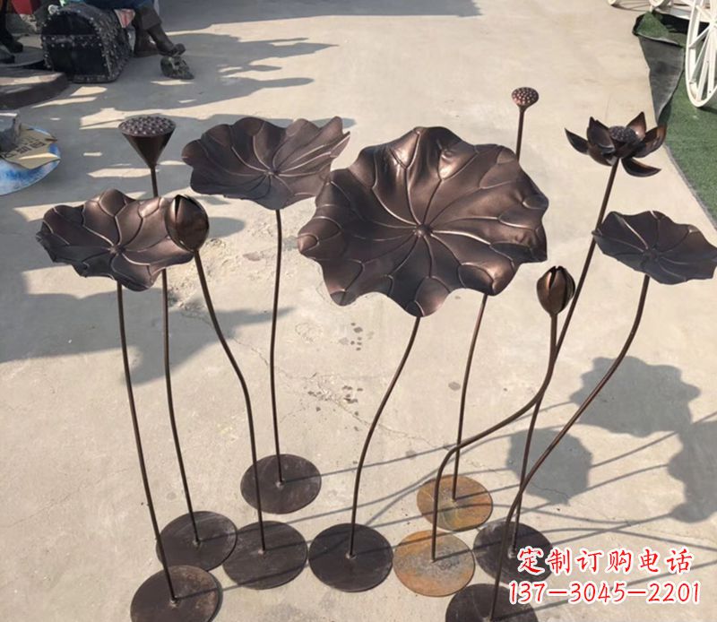 日照不锈钢荷花雕塑传承传统文化