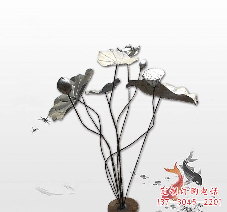 日照不锈钢荷叶雕塑艺术的精美结合