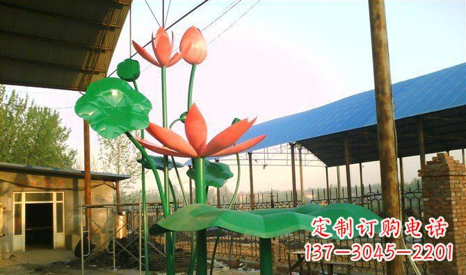 日照不锈钢荷叶雕塑精美而优雅