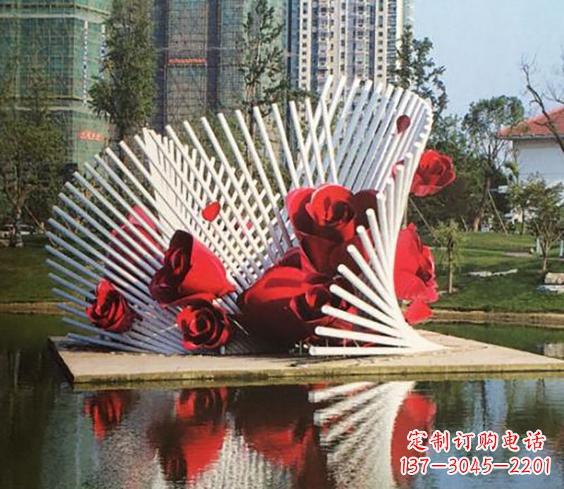 日照不锈钢玫瑰雕塑——美丽的艺术之作