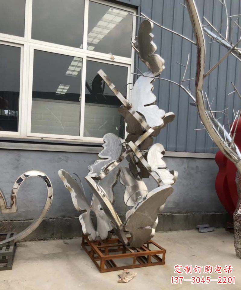 日照蝴蝶之舞不锈钢雕塑精美绝伦