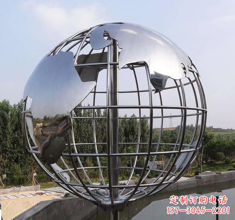 日照不锈钢户外地球仪雕塑一件既美观又能提醒人们环保的艺术品