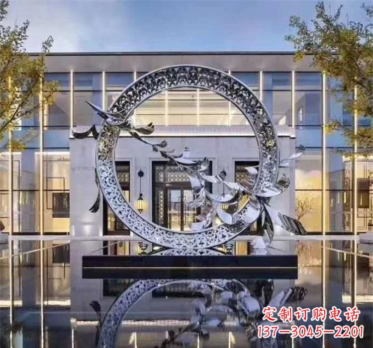 日照大雁飞翔,不锈钢户外雕塑雍容陈列