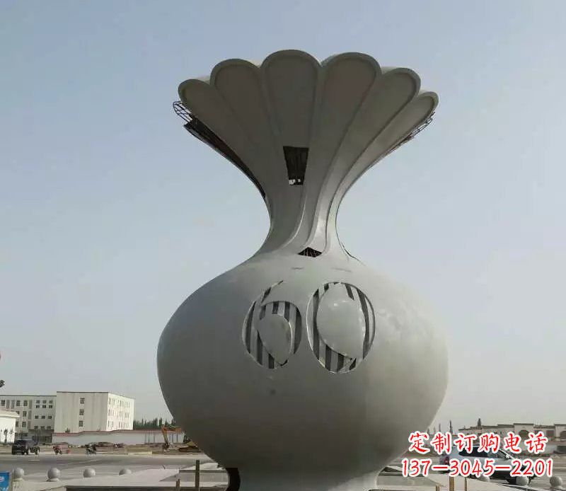 日照精美不锈钢花篮雕塑