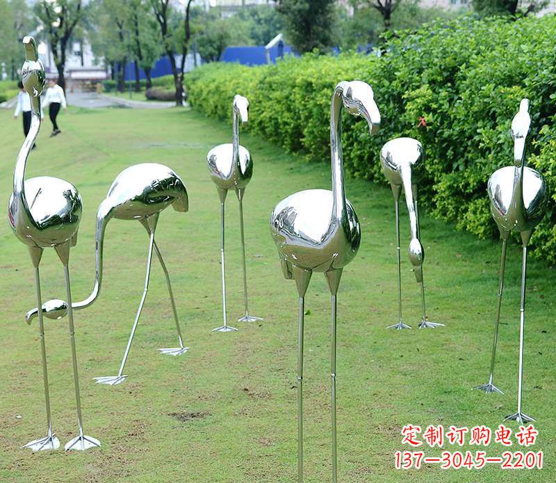 日照不锈钢火烈鸟雕塑美丽的艺术杰作