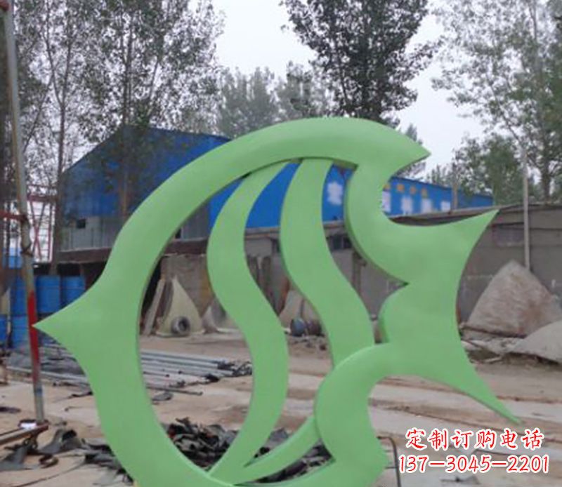日照不锈钢剪纸鲤鱼雕塑——传承传统艺术