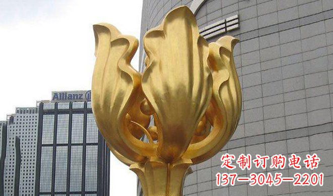 日照不锈钢紫荆花雕塑传承中国文化
