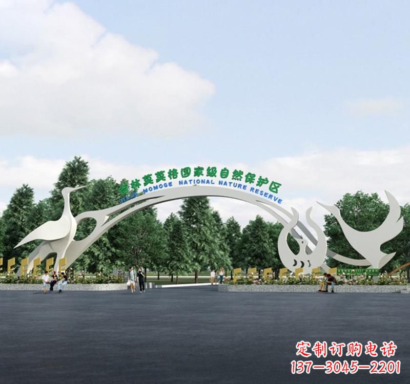 日照不锈钢景区拱门雕塑精美绝伦