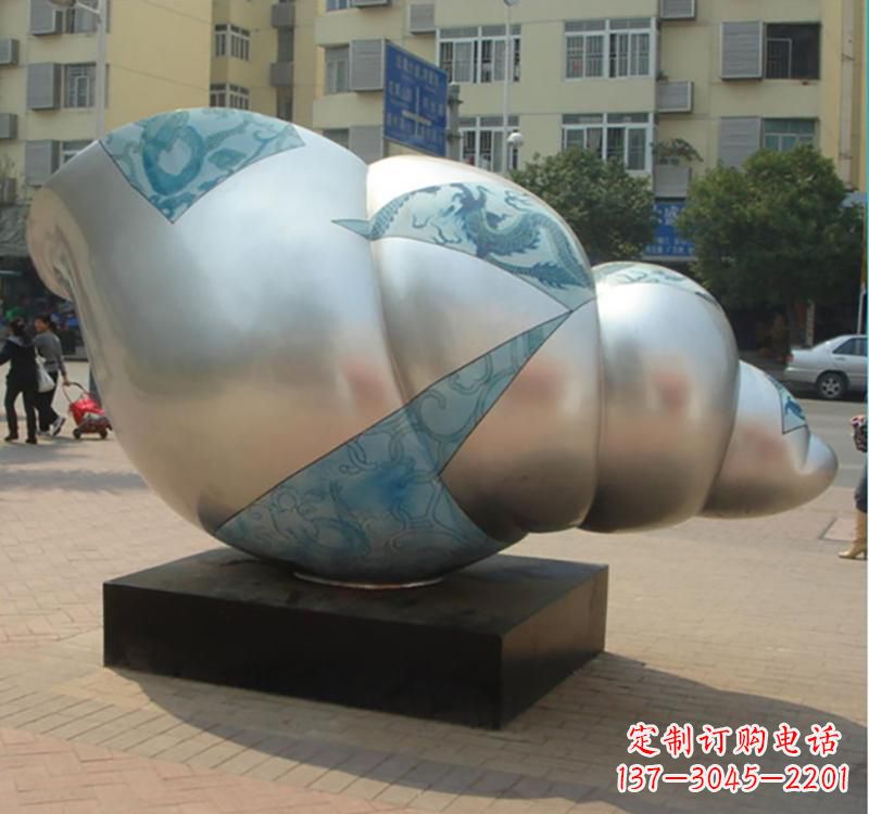 日照不锈钢海螺雕塑艺术的精美融合
