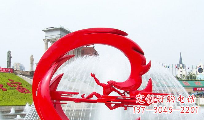 日照夸父的传奇不锈钢雕塑