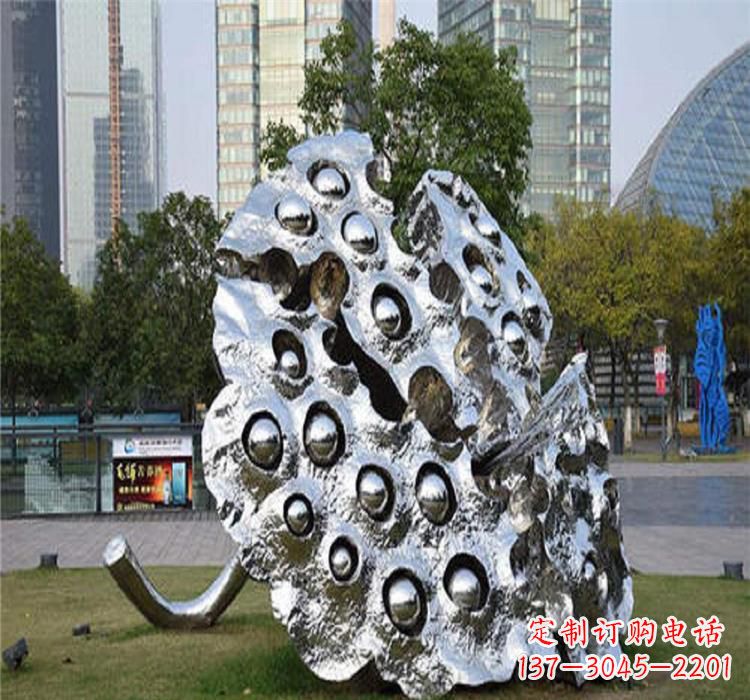 日照不锈钢莲蓬雕塑源自中国传统文化的精美作品
