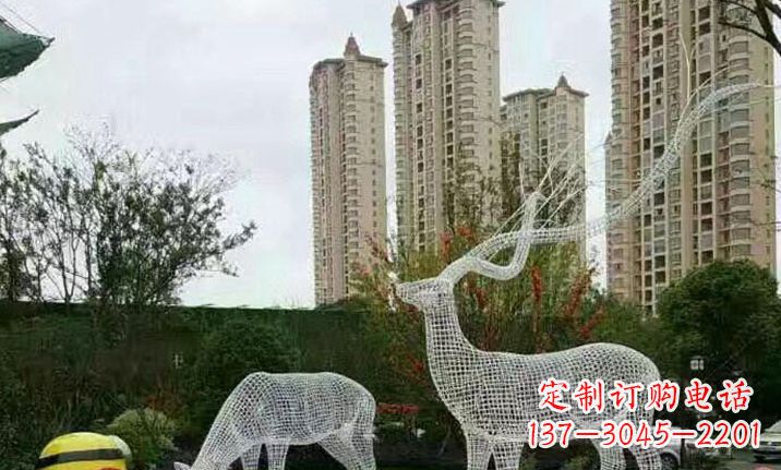 日照不锈钢镂空鹿雕塑精美纯粹的艺术之作