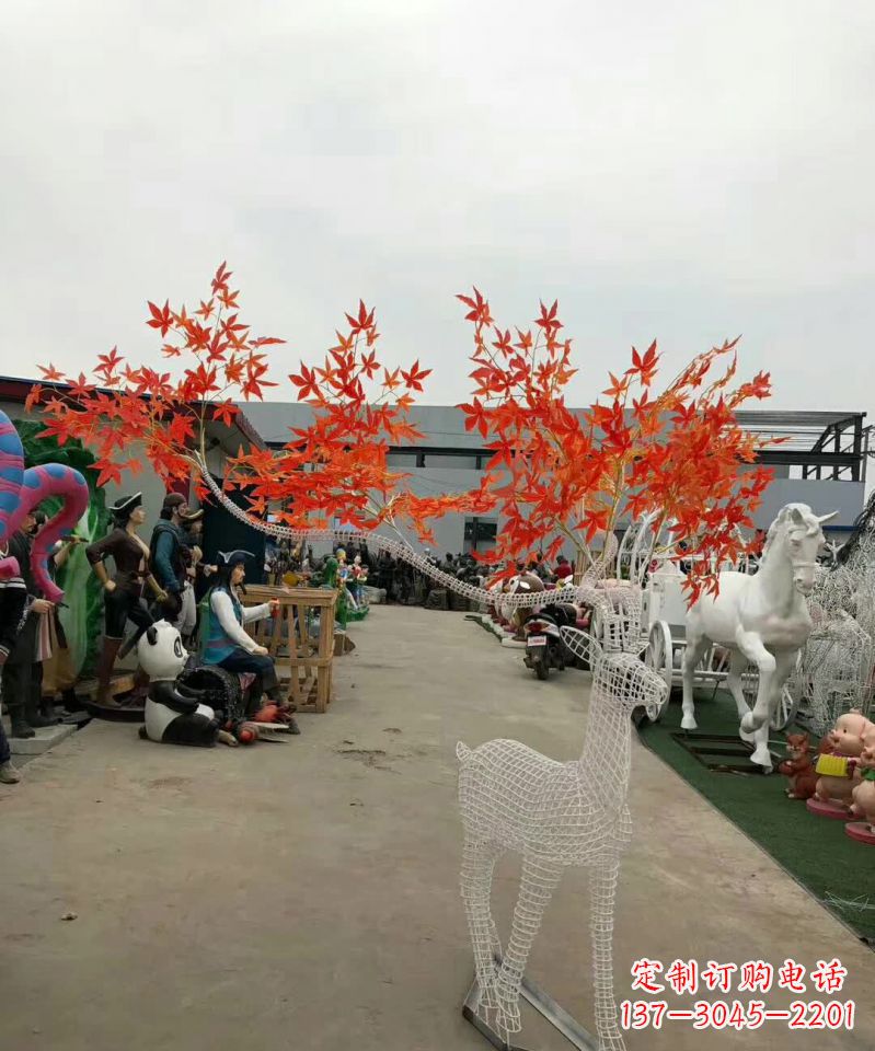 日照不锈钢麋鹿雕塑精美的艺术品