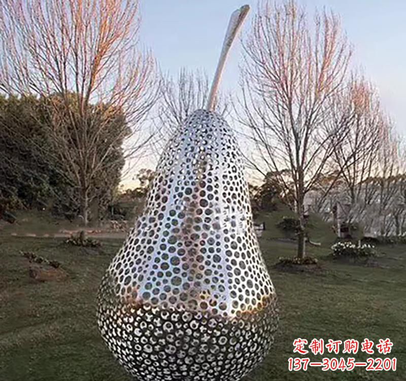 日照不锈钢镂空水果雕塑精美绝伦