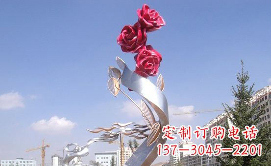 日照不锈钢玫瑰雕塑精致的艺术之美