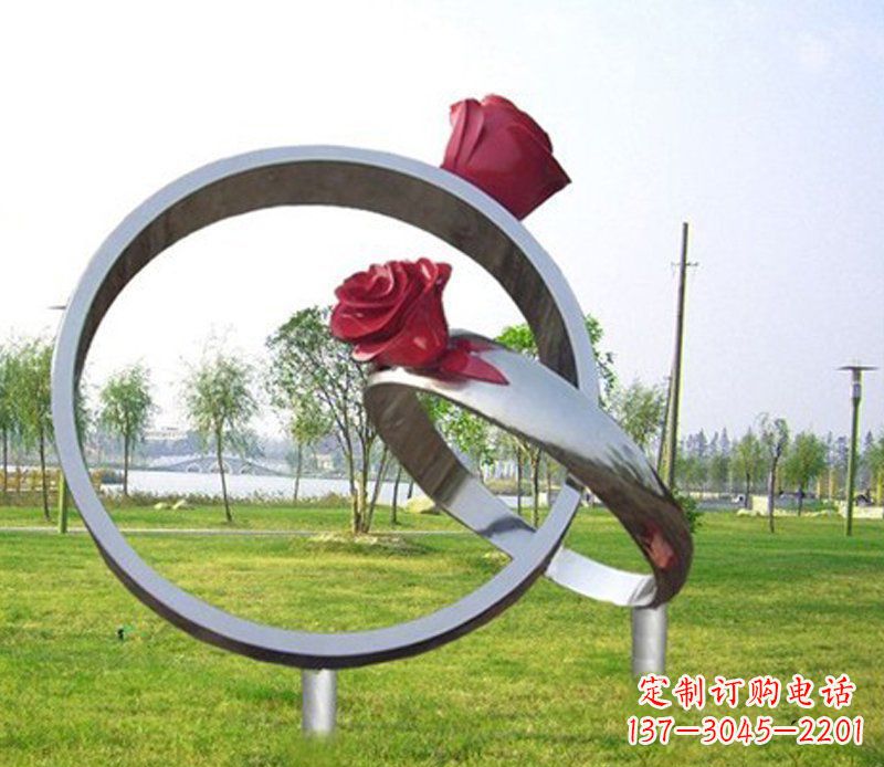 日照不锈钢玫瑰戒指雕塑