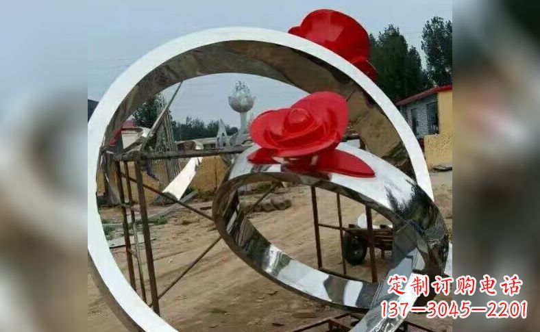 日照不锈钢玫瑰花戒指雕塑