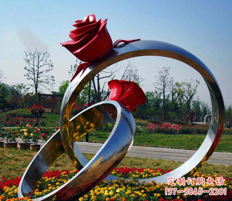 日照不锈钢玫瑰戒指精美的艺术品