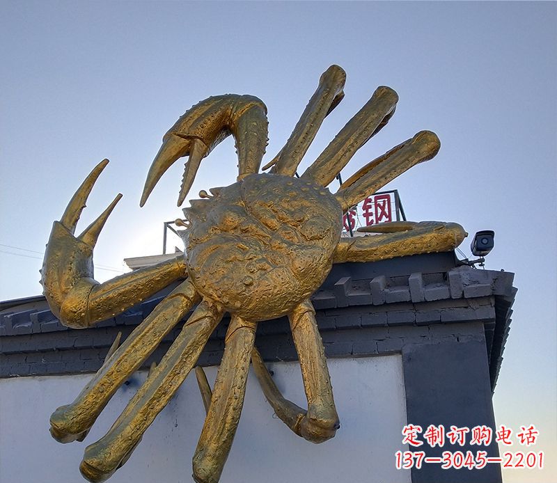 日照不锈钢螃蟹雕塑精美而又经久不衰