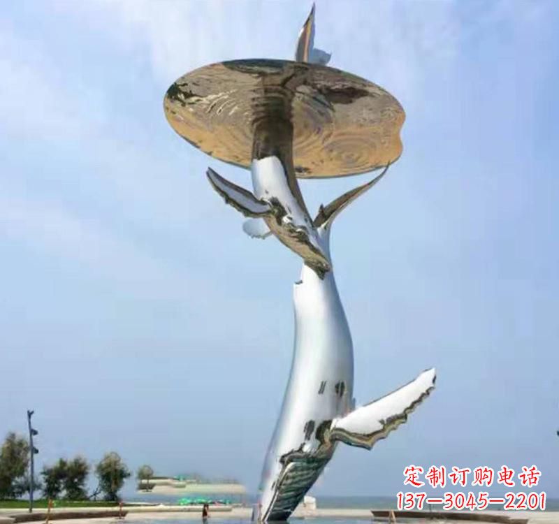 日照不锈钢海豚雕塑精美的艺术品