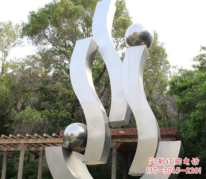 日照景观雕塑现代不锈钢飘带