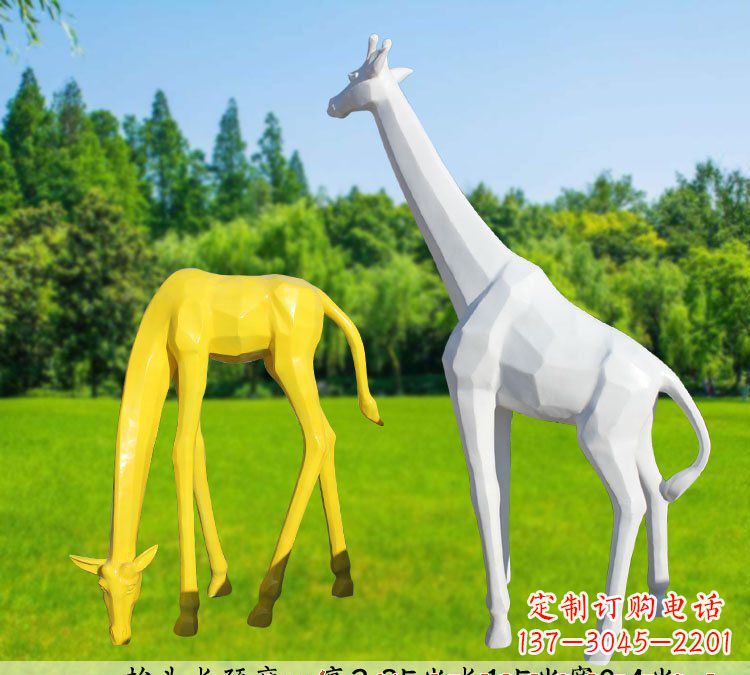 日照不锈钢长颈鹿雕塑完美结合美丽与耐久