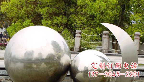 日照不锈钢球形地球月亮雕塑精美的艺术之作