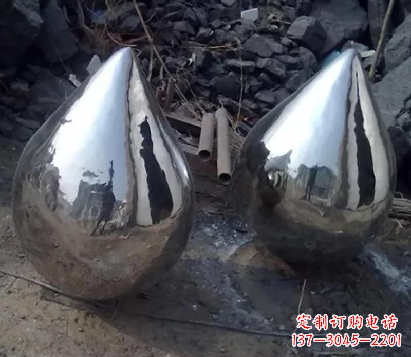 日照不锈钢水滴雕塑美丽绽放