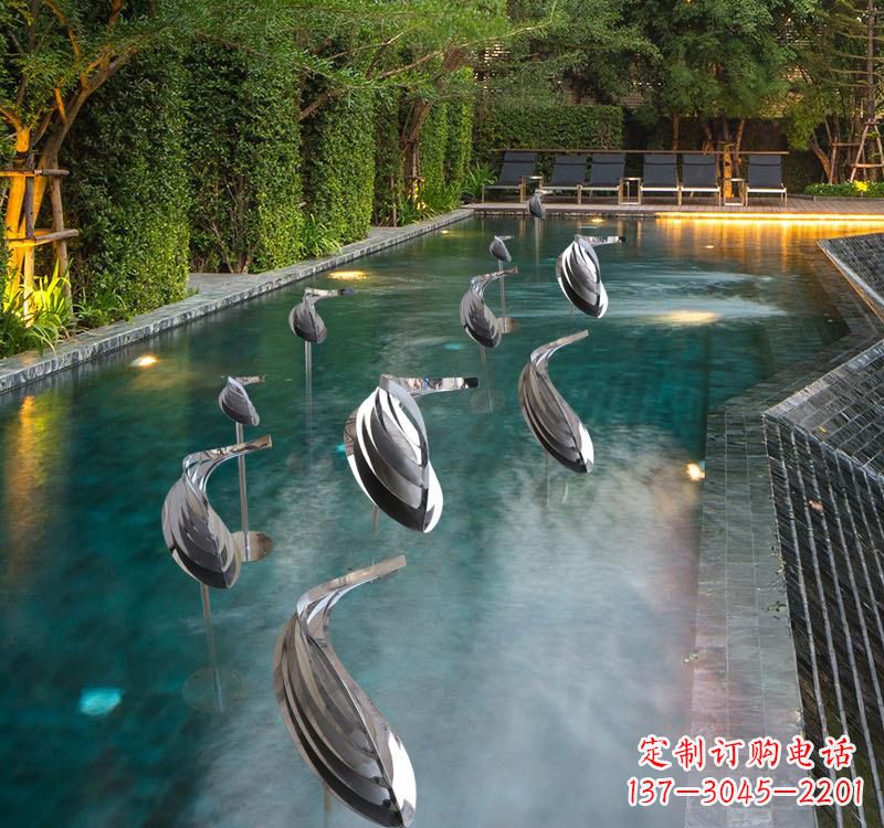 日照不锈钢动物雕塑——美丽的水景装置