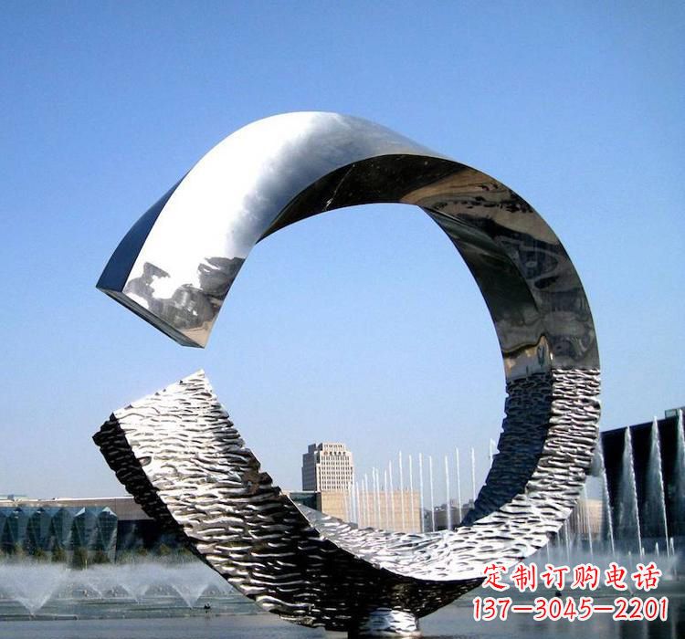 日照不锈钢水景圆环雕塑艺术与美的结合