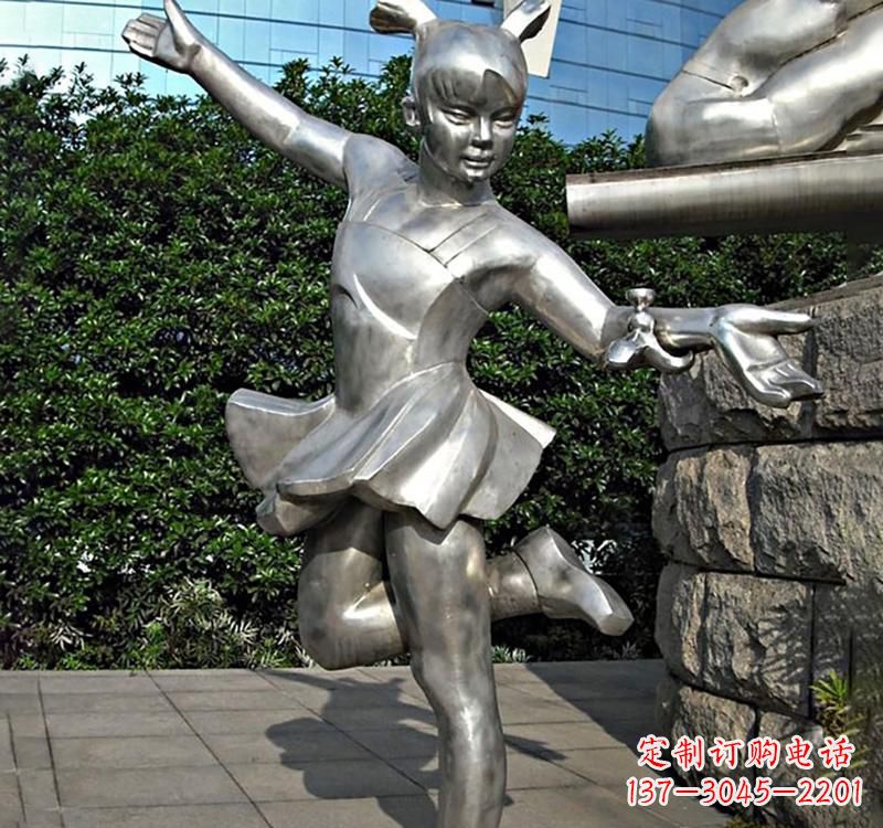 日照儿童雕塑不锈钢跳舞人物