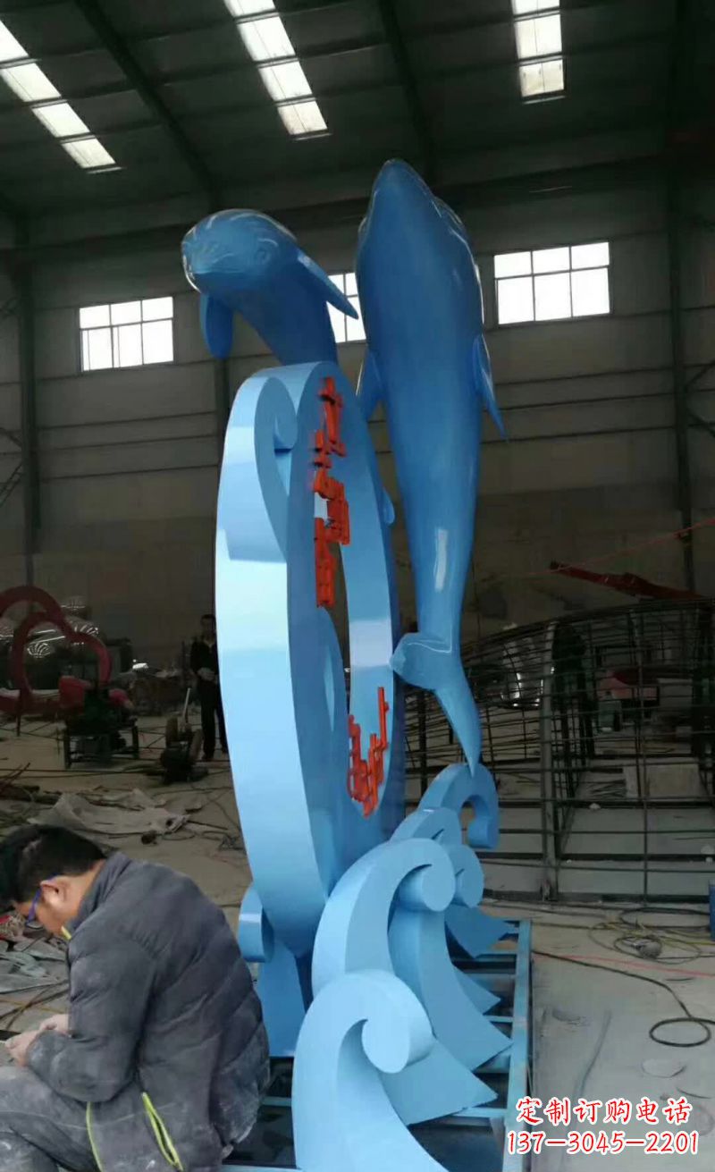 日照不锈钢海豚雕塑精致优雅的艺术品