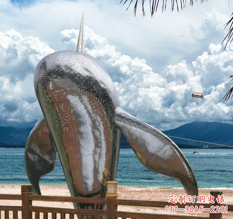 日照不锈钢鲸鱼雕塑精美绝伦