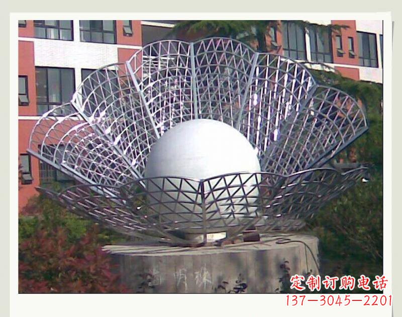 日照海洋精灵不锈钢贝壳雕塑