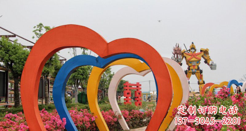 日照不锈钢心形拱门雕塑——浪漫之门