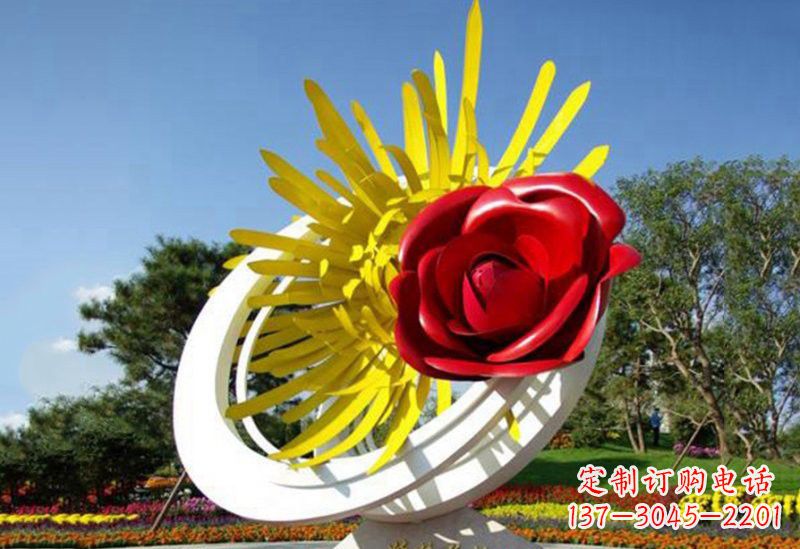 日照不锈钢玫瑰花雕塑——给城市景观带来美丽