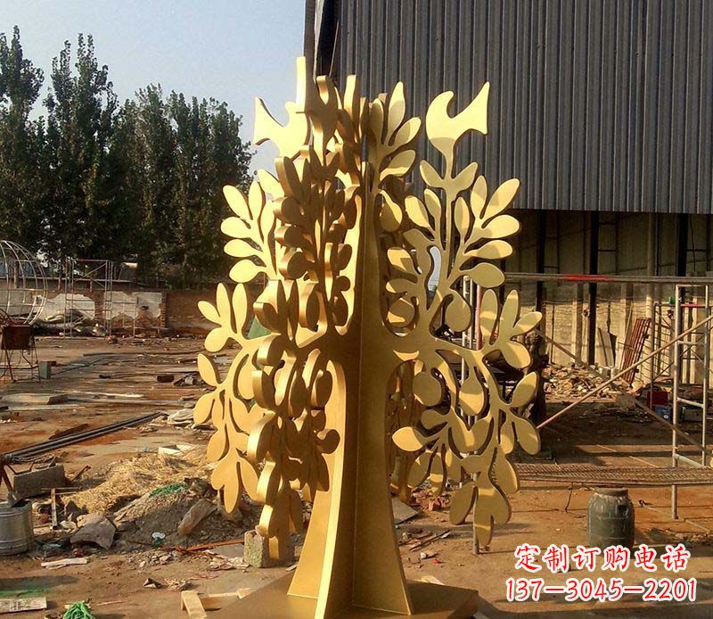 日照不锈钢树叶雕塑艺术的精美表现